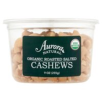 Aurora Natural Organic Roasted Salted Cashews, 9 oz