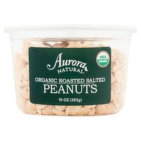 Aurora Natural Organic Roasted Salted Peanuts, 10 oz