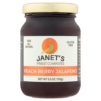 Janet's Finest Compotes Peach Berry Jalapeno Compote, 5.5 oz