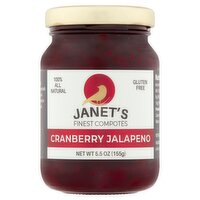 Janet's Finest Compotes Cranberry Jalapeno Compote, 5.5 oz