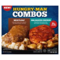 Hungry-Man Meatloaf, BBQ Sauced Chicken Combos, 15 oz, 15 Ounce