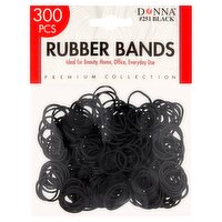 Donna #251 Black Rubber Bands, 300 count