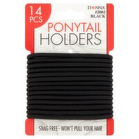 Donna #2002 Black Ponytail Holders, 14 count