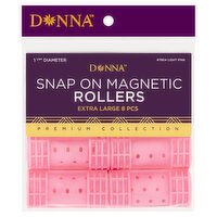 Donna Premium Collection #7804 Light Pink Snap On Magnetic Rollers, Extra Large, 8 count