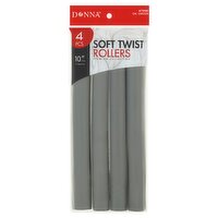 Donna #7990 Dk. Green 10'' Long Soft Twist Rollers, 4 count