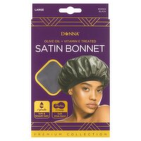 Donna Premium Collection #22004 Black Large Satin Bonnet