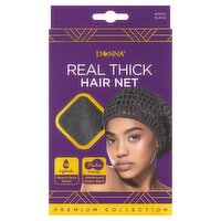 Donna Premium Collection #22041 Black Real Thick Hair Net