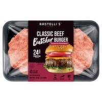 Rastelli's Classic Beef Butcher Burger, 1/3 lb, 4 count