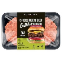 Rastelli's Chuck & Ribeye Beef Butcher Burger, 1/3 lb, 4 count