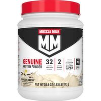 Muscle Milk Genuine Protein Powder Vanilla Creme Artificially Flavored 30.9 Oz, 30.9 Ounce