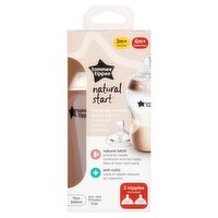 Tommee Tippee Natural Start 11 oz Med Flow/Thicker Feed Baby Bottle, 3m+/6m+