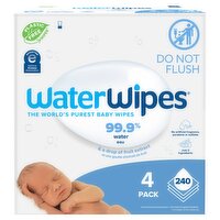 WaterWipes Baby Wipes, 60 count, 4 pack