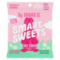 Smart Sweets Berry Bunnies Pink Raspberry Plant-Based Candy Limited Edition, 1.8 oz