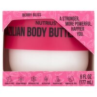 Nutrius Berry Bliss Brazilian Body Butter Cream, 6 fl oz