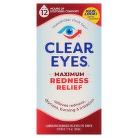 CLEAR EYES Maximum Lubricant/Redness Reliever Eye Drops, 1 fl oz, 1 Fluid ounce