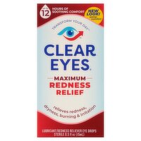 Clear Eyes Maximum Redness Relief Lubricant/Redness Reliever Eye Drops, 0.5 fl oz, 0.5 Fluid ounce