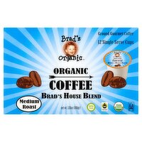 Brad's Organic Brad's House Blend Medium Roast Organic Coffee K-Cup Pods, 12 count, 3.81 oz