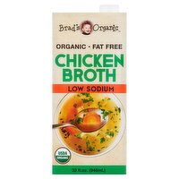 Brad's Organic Low Sodium Chicken Broth, 32 fl oz