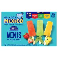 Helados Mexico Premium Fruit Bar Minis Variety Pack, 1.5 fl oz, 12 count