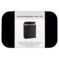 Hennez Black Adrian 140L Laundry Storage Basket