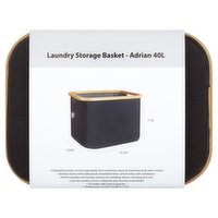 Hennez Grey Adrian 40L Laundry Storage Basket