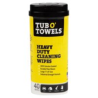 Tub O' Towels Heavy Duty Cleaning Wipes, 40 count