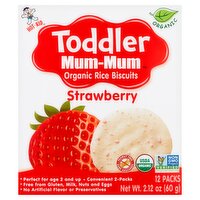 Hot-Kid Toddler Mum-Mum Organic Strawberry Rice Biscuits, 12 count, 2.12 oz