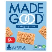 Made Good Vanilla Crispy Squares, 0.78 oz, 6 count, 4.68 Ounce