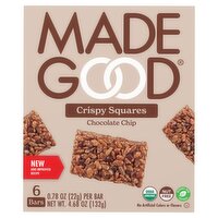 Made Good Chocolate Chip Crispy Squares, 0.78 oz, 6 count