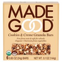 Made Good Cookies & Creme Granola Bars, 0.85 oz, 6 count