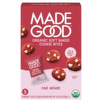 MadeGood Red Velvet Organic Soft Baked Cookie Bites, 0.85 oz, 5 count