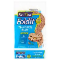 Flatout Foldit Traditional White Flatbreads, 6 count, 9 oz