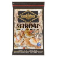 Cape Gourmet Raw EZ Peel Shell-On Medium Shrimp, 32 oz, 32 Ounce