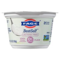 Fage BestSelf Lactose Free Nonfat Plain Greek Strained Yogurt, 5.3 oz