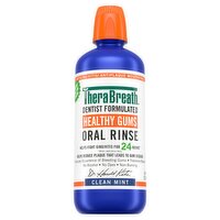 TheraBreath Clean Mint Healthy Gums Oral Rinse Value Size, 33.8 fl oz