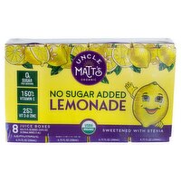 Uncle Matt's Organic No Sugar Added Lemonade, 6.75 fl oz, 8 count