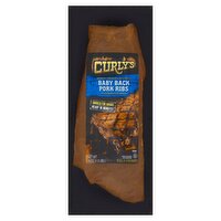 Curly's Hickory Smoked & Seasoned Baby Back Pork Ribs with Barbecue Sauce, 24 oz, 24 Ounce