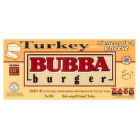 Bubba Burger Monterey Jack Cheese Gluten-Free Turkey Burgers, 8 count, 32 oz, 8 Each