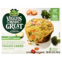 Garden Lites Veggies Made Great Superfood Veggie Cakes, 6 count, 12 oz, 12 Ounce