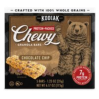 Kodiak Cakes Protein-Packed Chocolate Chip Chewy Granola Bars, 1.23 oz, 5 count