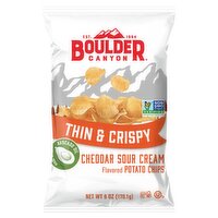 Boulder Canyon Thin & Crispy Cheddar Sour Cream Flavored Potato Chips, 6 oz
