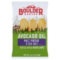 Boulder Canyon Avocado Oil Malt Vinegar & Sea Salt Flavored Kettle Style Potato Chips, 5.25 oz