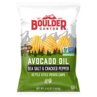 Boulder Canyon Sea Salt & Cracked Pepper Kettle Style Potato Chips, 5.25 oz