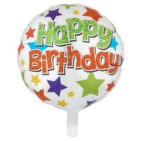 Stars Happy Birthday Foil Balloon, 17in, 1 count