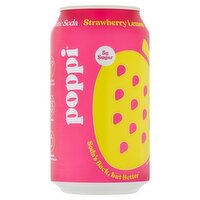 Poppi Strawberry Lemon Prebiotic Soda, 12 fl oz