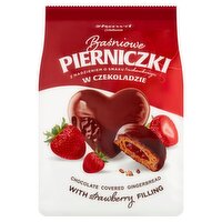 Skawa Chocolate Covered Gingerbread Cookies with Strawberry Filling, 5.3 oz