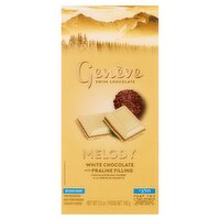 Genève Melody Swiss White Chocolate with Praline Filling, 3.5 oz