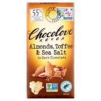 Chocolove Almonds, Toffee & Sea Salt in Dark Chocolate, 3.2 oz