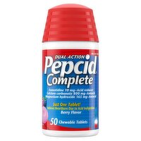 Pepcid Complete Dual Action Berry Flavor Chewable Tablets, 50 count