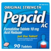 Pepcid Original Strength AC Tablets, 90 count